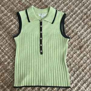 Vintage St. John Sport by Marie Gray Mint Green Ribbed Tank Top-size S